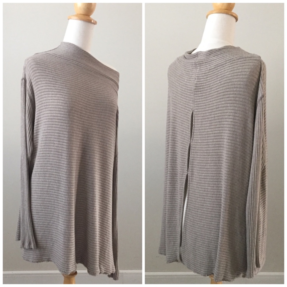 NWOT Free People Lover Rib Split Back Knit, Sz L